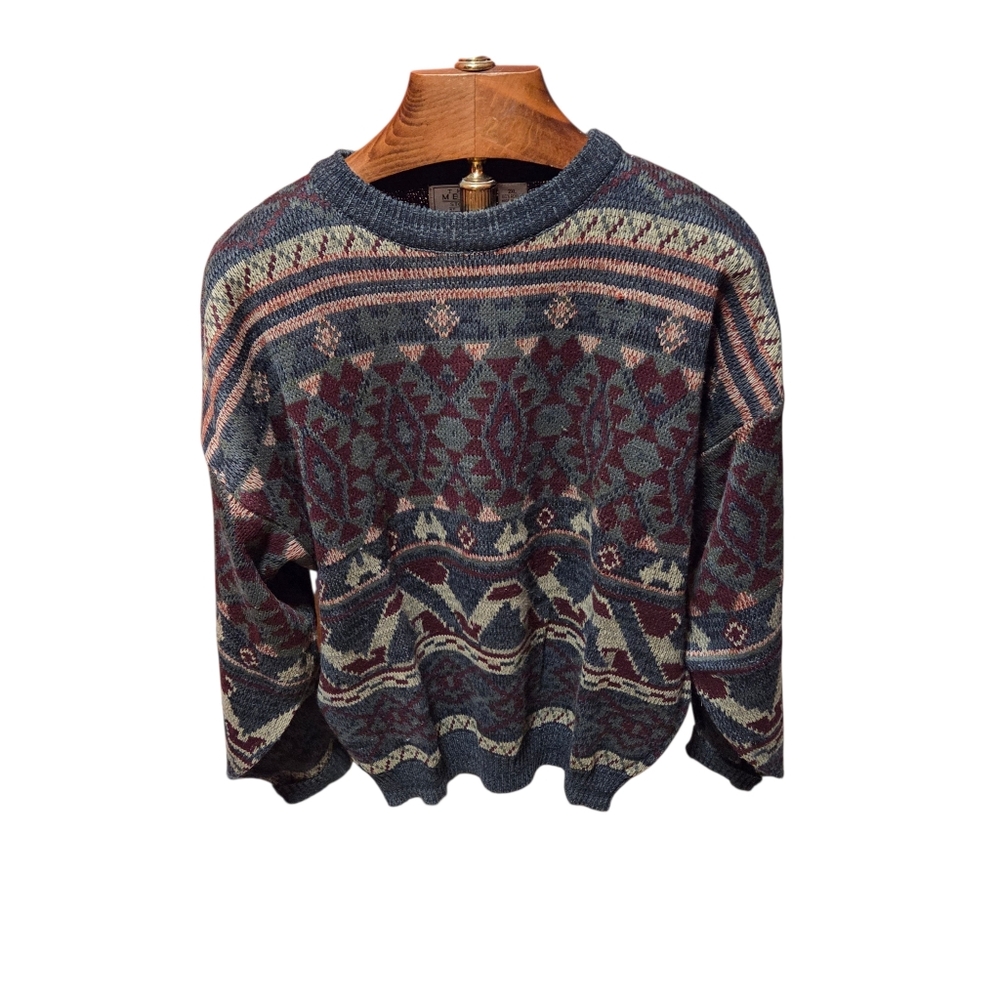 Vintage Sears The Mens Store Cosby Patterned Crewneck Sweater - Picture 2 of 5